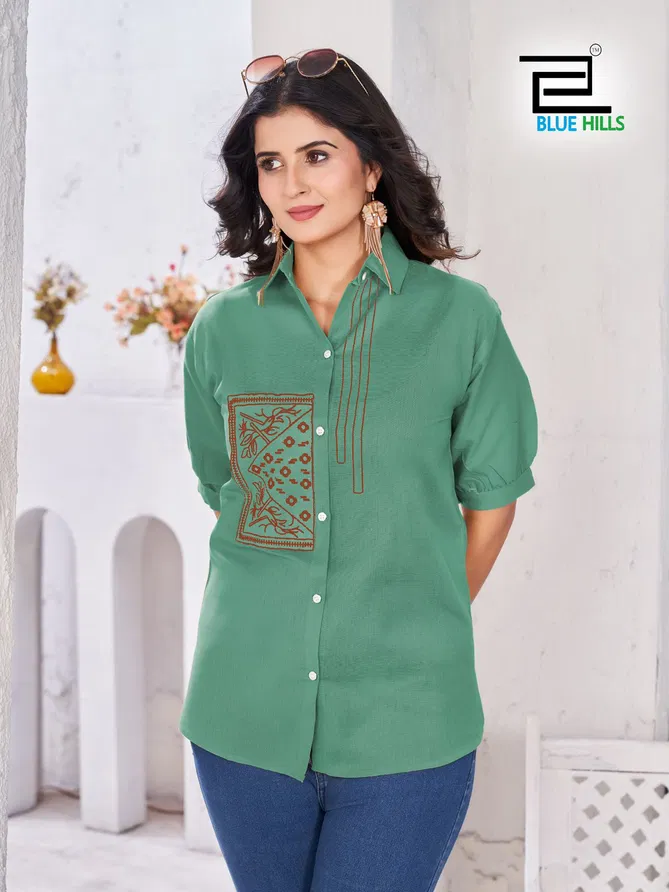 Nathalia By Blue Hills Cotton Flex Womens Shirt Exporters In India